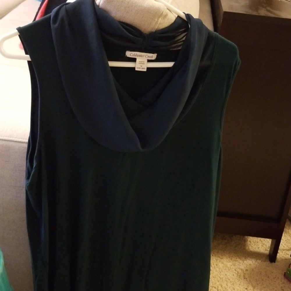 Coldwater Creek forest green blouse